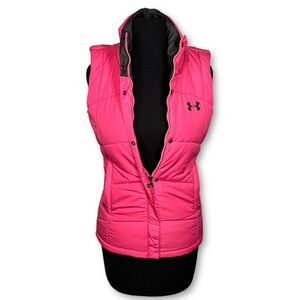 Under Armour Puffer‎ Vest Pink Zip Up Sleeveless Women's XS